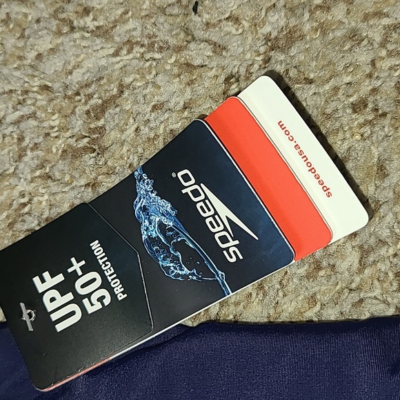 Speedo Navy and Red UPF 50+ Swimwear - Picture 3 of 8